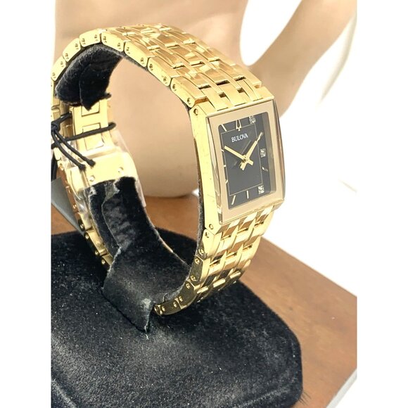 Bulova Women\'s Watch 97P167 Quadra Marc Anthony Quartz Diamond Gold Steel Tank main image 11